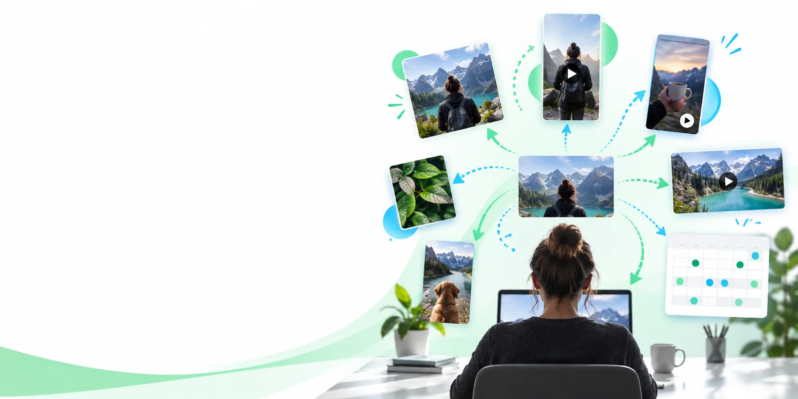 A creator organizing social media content across multiple channels
