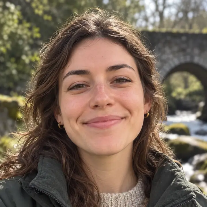 A friendly young founder smiling outdoors in a close portrait